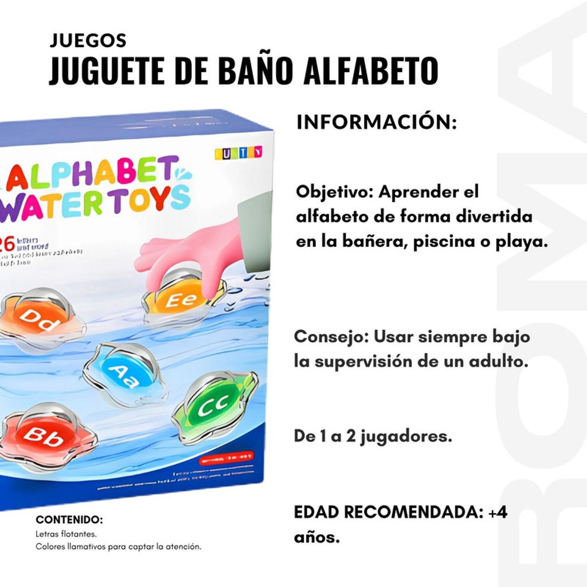 GENERICO - JUGUETE DE BAÑO ALFABETO