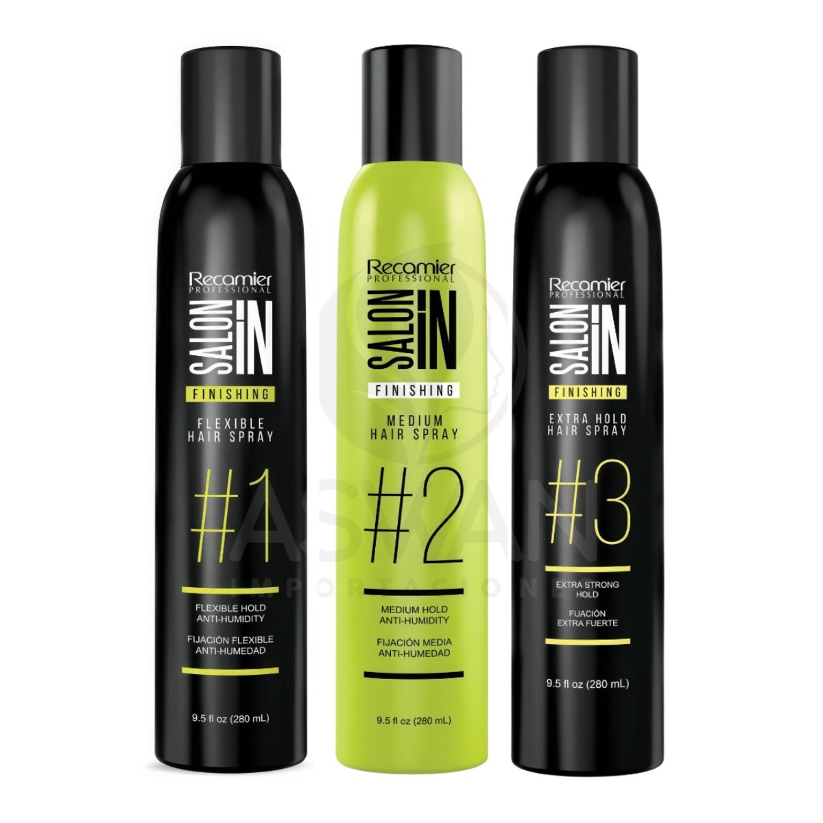 GENERICO - Set 3 Fijadores Profesionales Salon In 280 ml