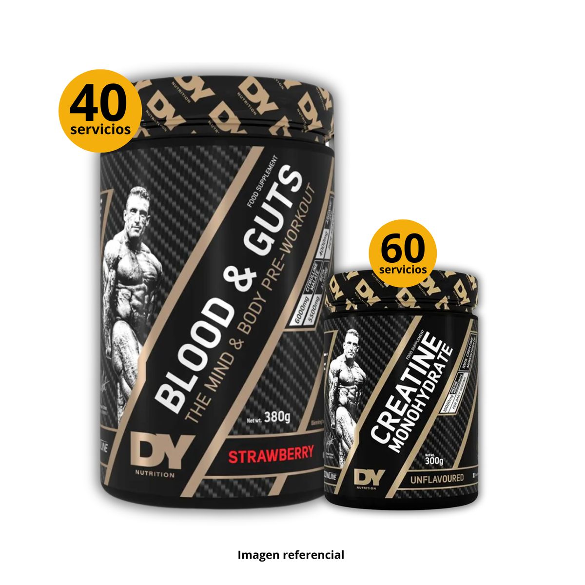 UNIVERSE NUTRITION - Preentreno Blood and guts DY + Creatina DY de 300gr