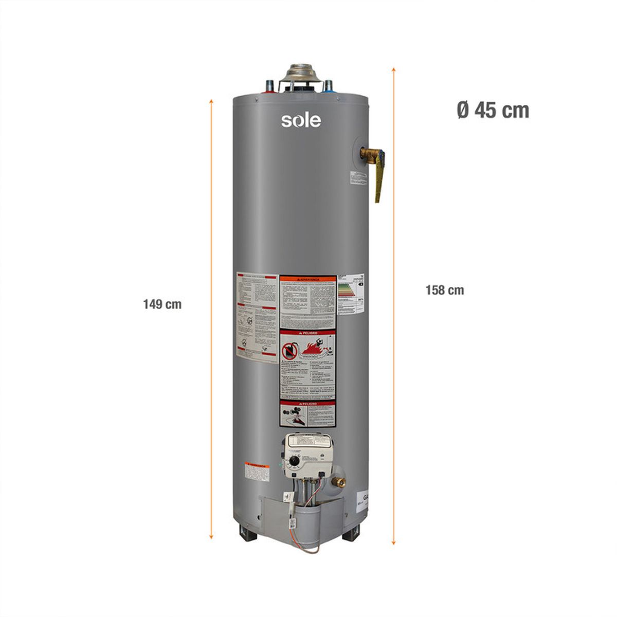 SOLE - Termotanque Sole Glp Tipo B 145L CAcc