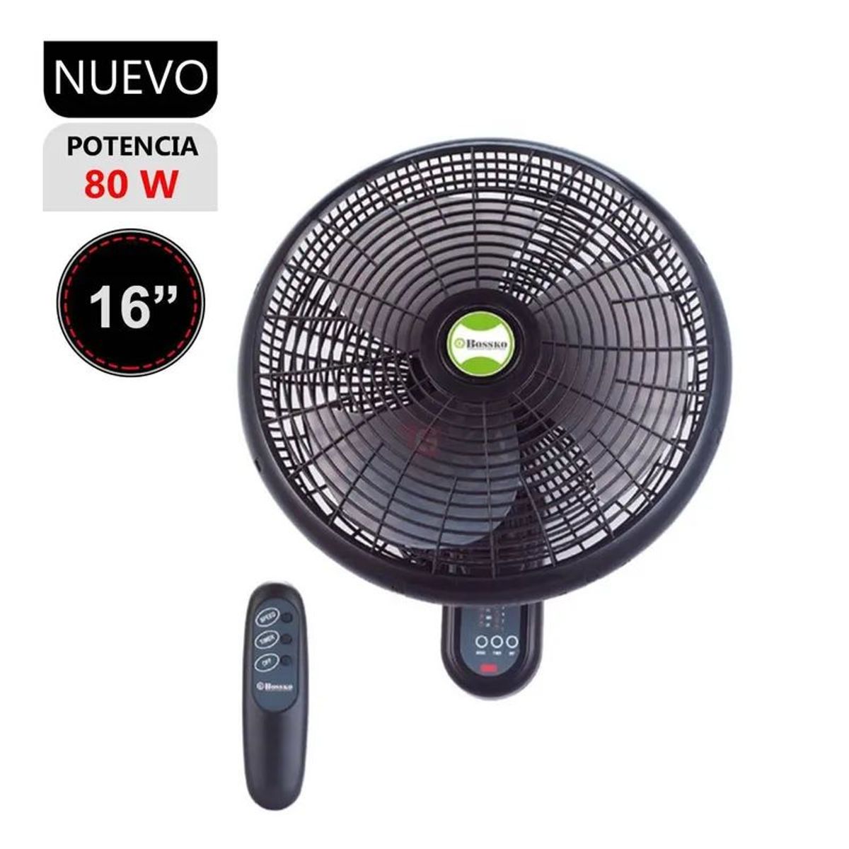 BOSSKO - Ventilador de pared con control remoto BOSSKO BK-8210PD