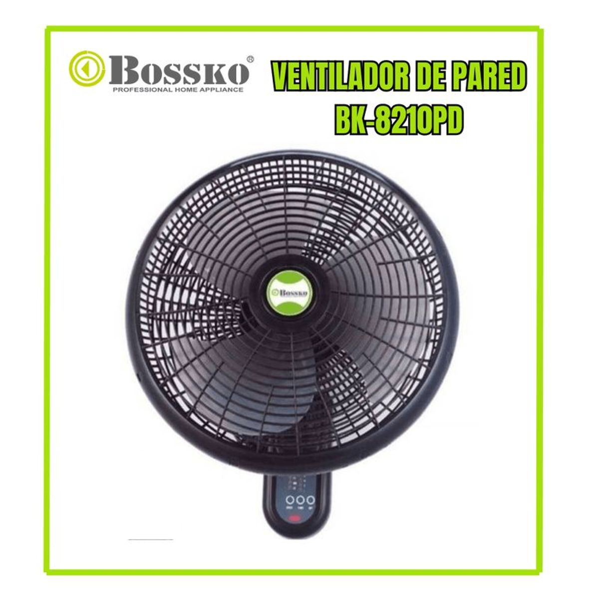 BOSSKO - Ventilador de pared con control remoto BOSSKO BK-8210PD