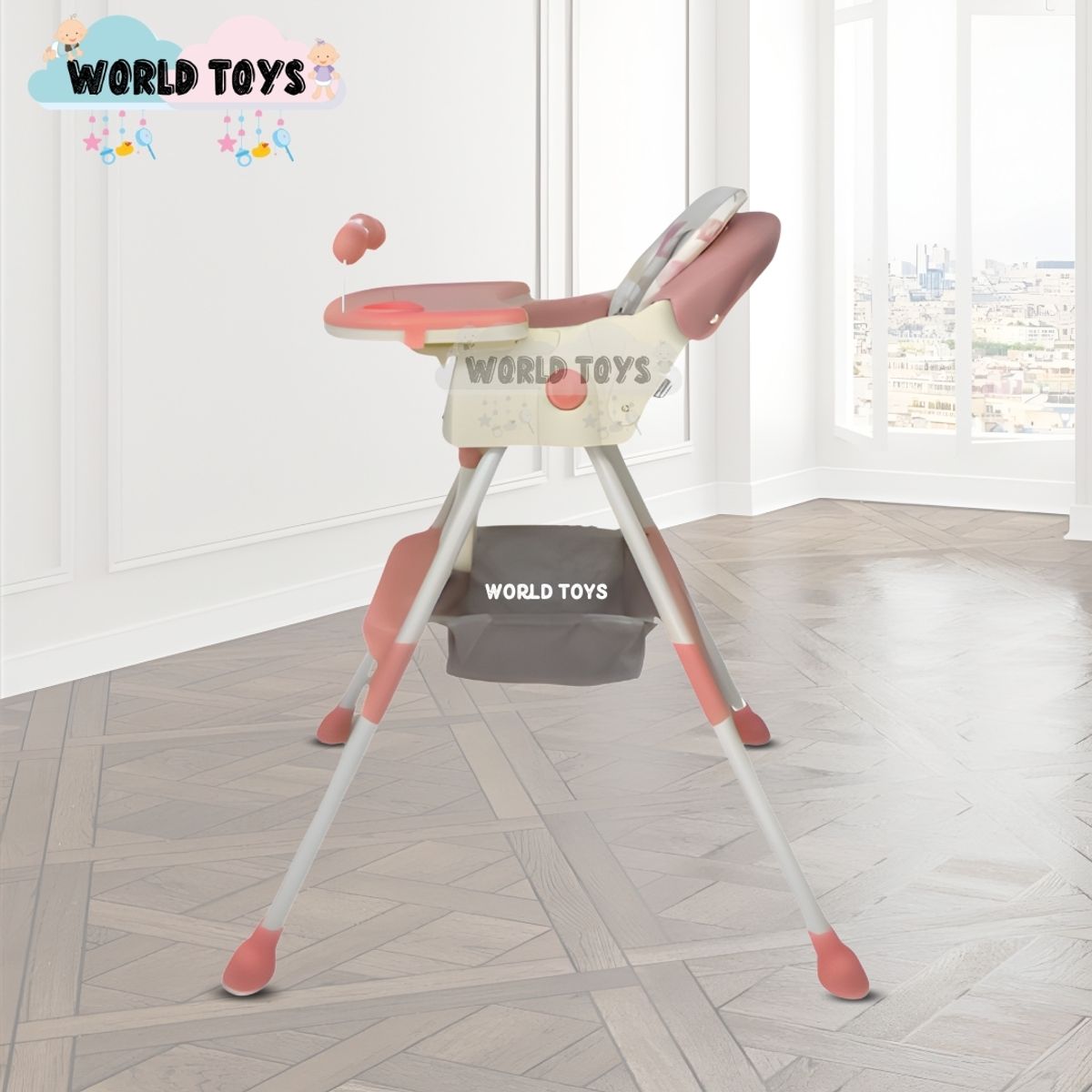 BABY - Silla de Comer Didactico «ARIS» con juguete Pink