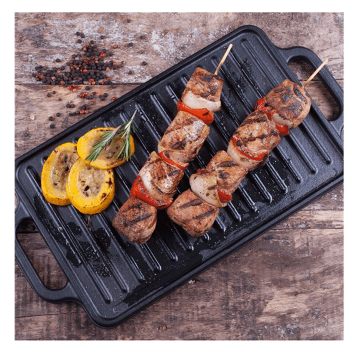 VICTORIA - PLANCHA ASADORA VICTORIA DE HIERRO FUNDIDO REVERSIBLE ESMALTADA 21 X 33 CM