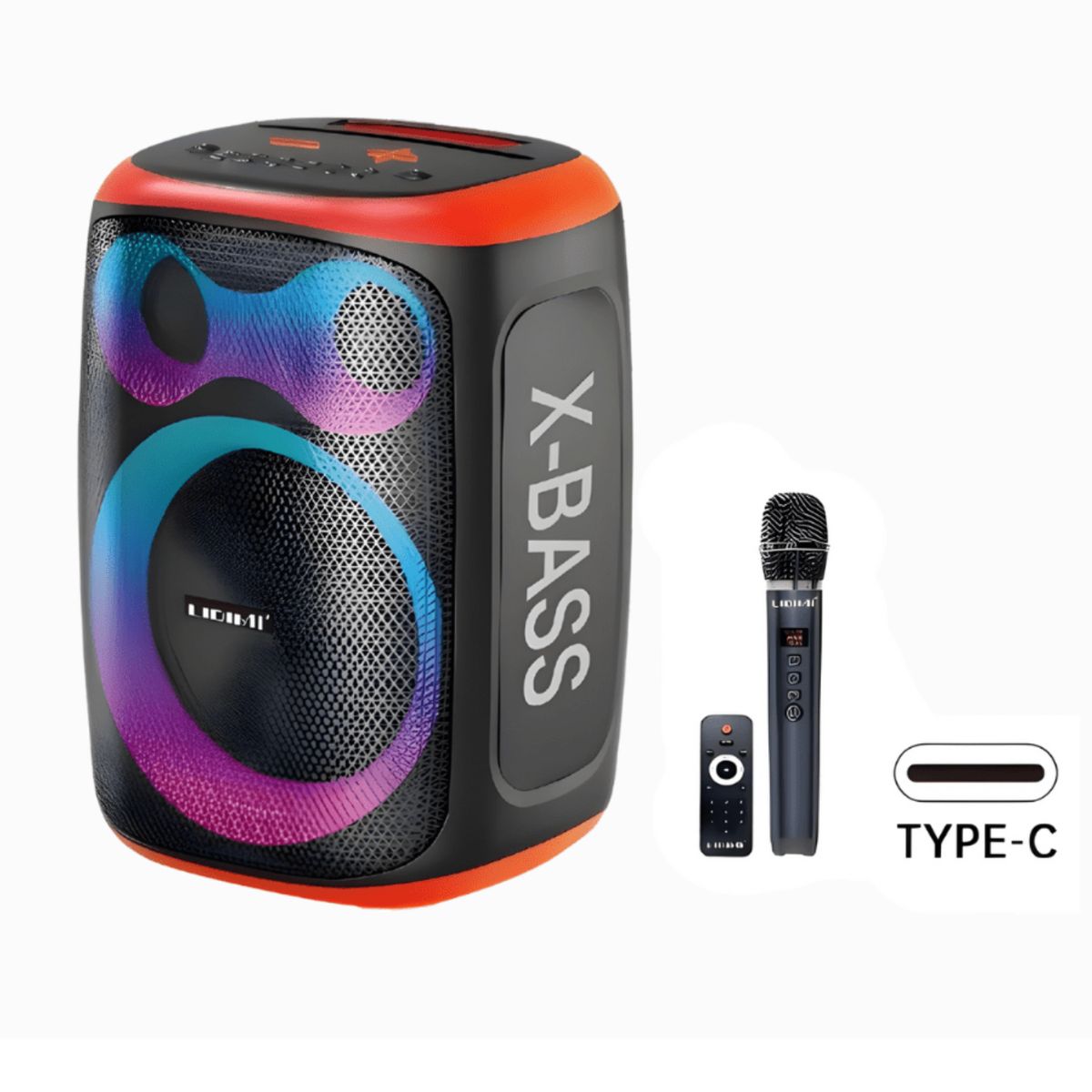 LIDIMI - PARLANTE PORTÁTIL LIDIMI 50W LD-S946AC BLUETOOTH USB TF AUX RGB FRONTAL NEGRO