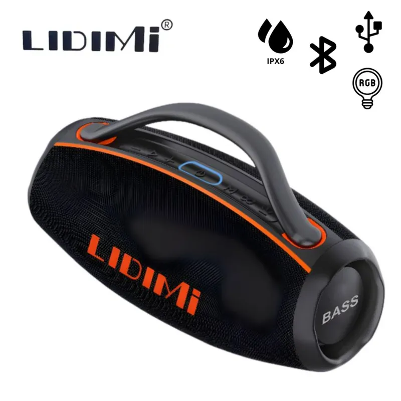 LIDIMI - PARLANTE PORTÁTIL LIDIMI LD-S858 BT USB AUX TWS 80W 2X40 LED DECORATIVA NEGRO