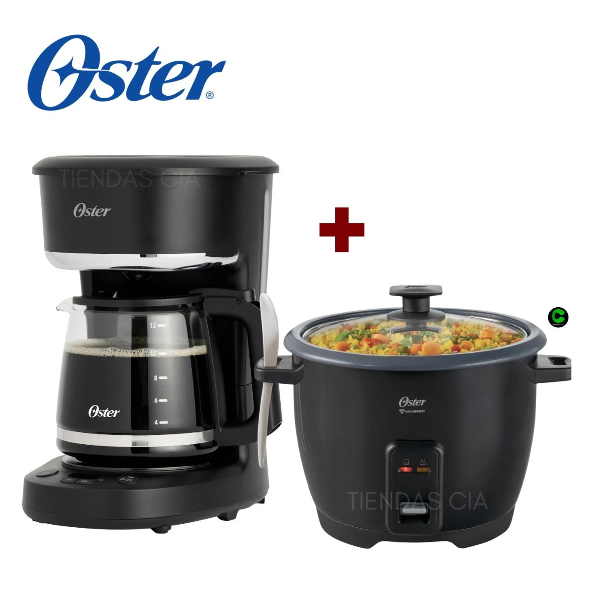OSTER - Combo  OSTER Cafetera de 12 Tazas y Olla Oster