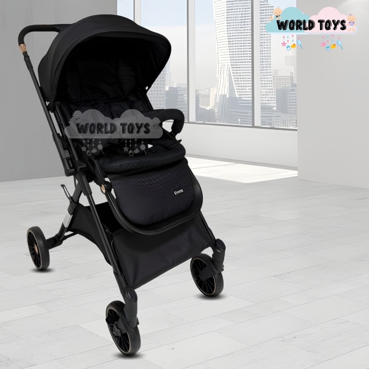 BABY - Coche Maleta de Lujo «CRONOS» Mango Reversible Black
