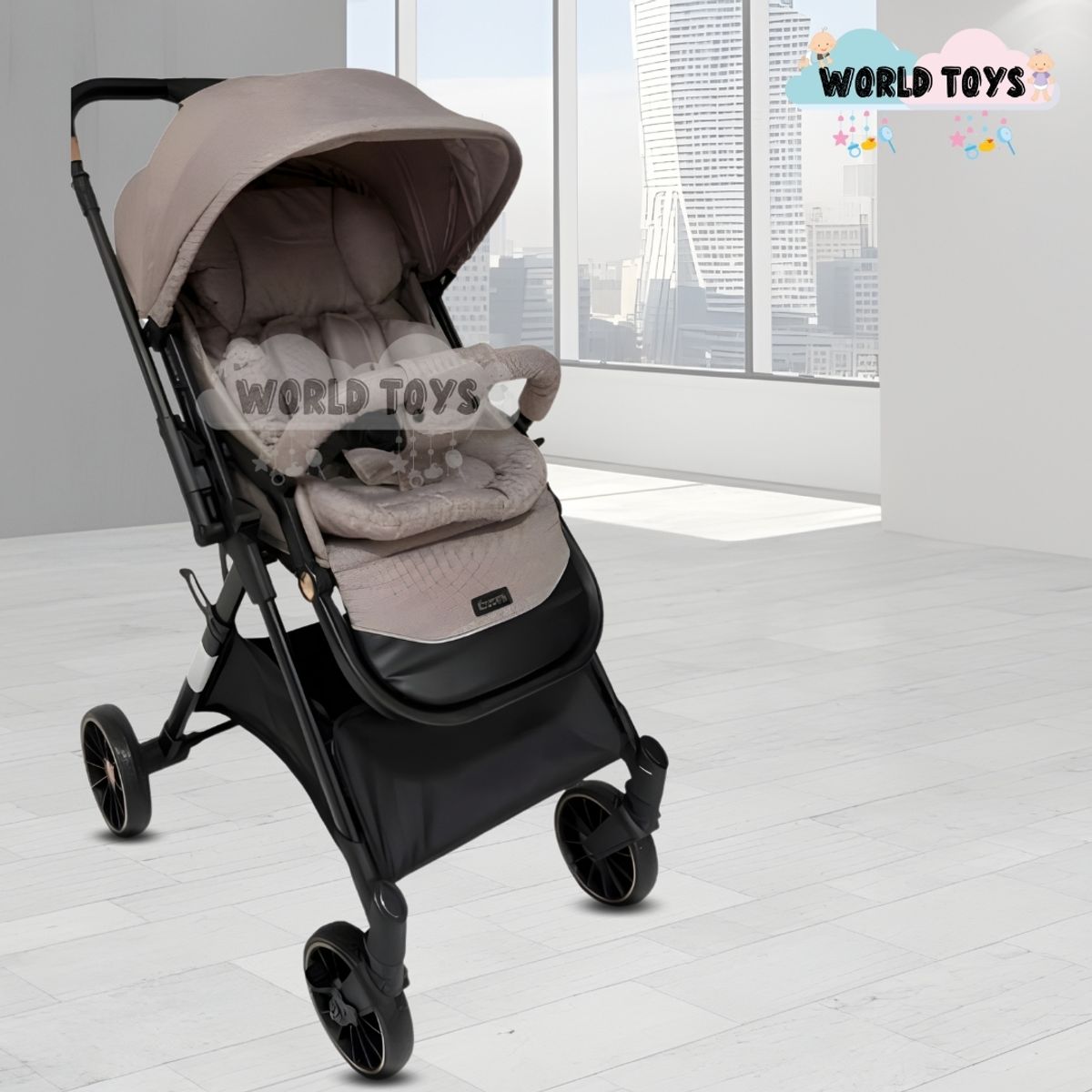 BABY - Coche Maleta de Lujo «CRONOS» Mango Reversible Coffee