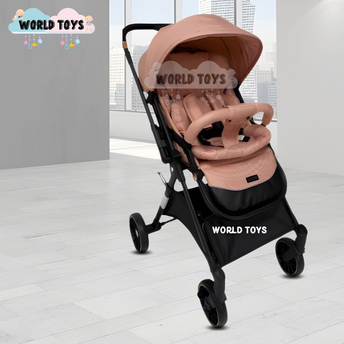 BABY - Coche Maleta de Lujo «CRONOS» Mango Reversible Pink