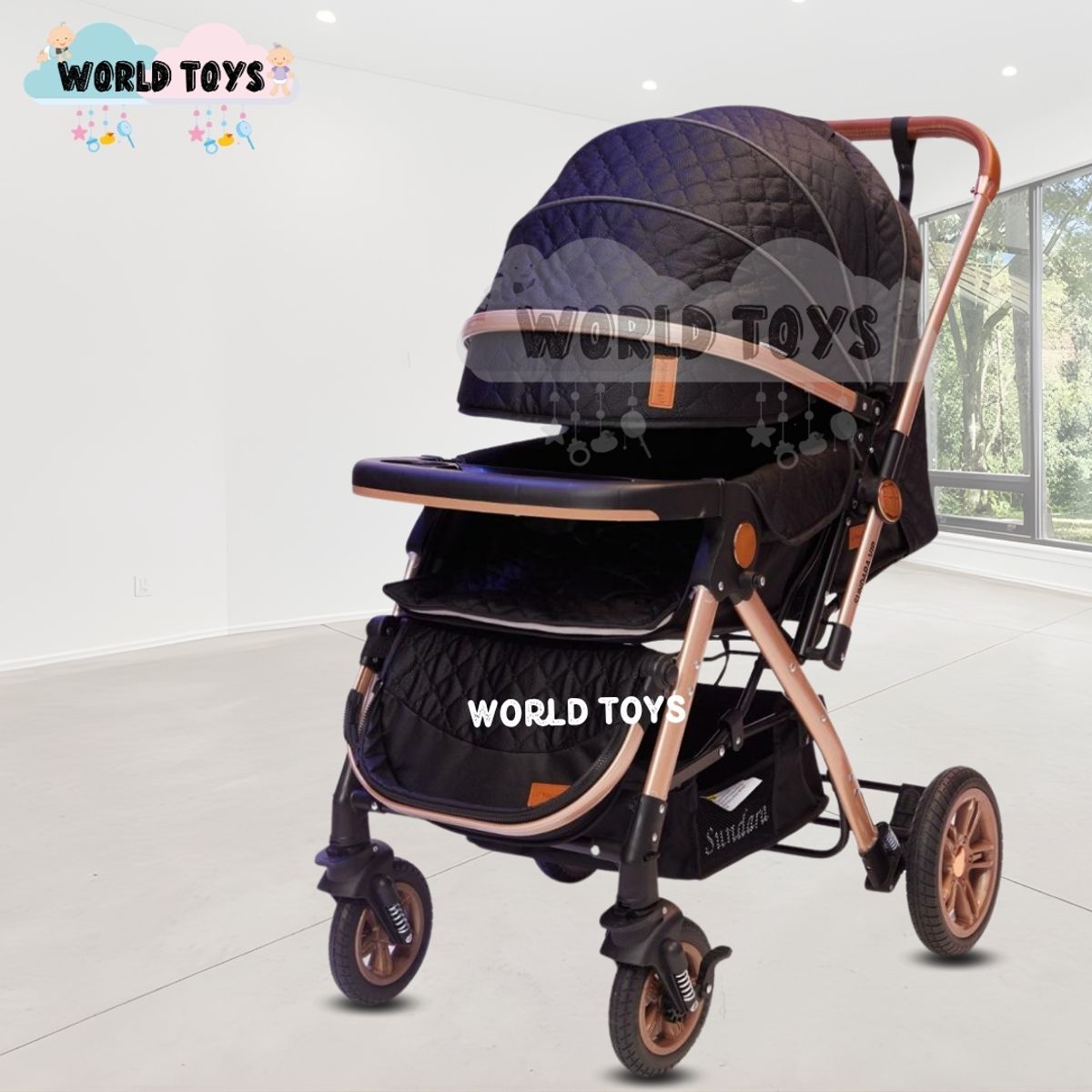 BABY - Coche Cuna De Lujo «SUNDARA PREMIUM» con Mochila Black