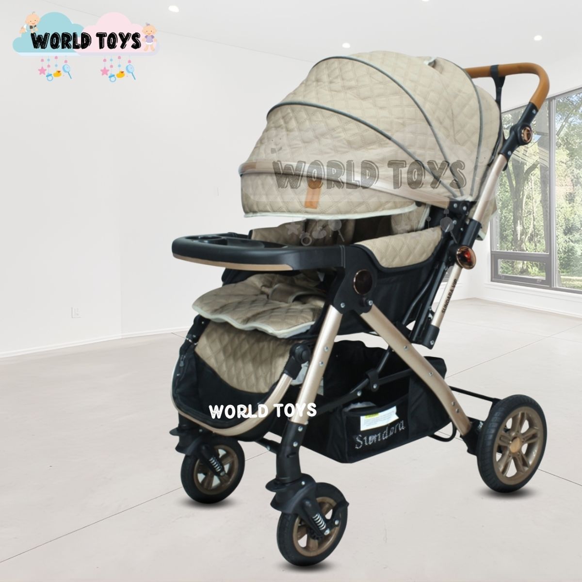 BABY - Coche Cuna De Lujo «SUNDARA PREMIUM» con Mochila Beige