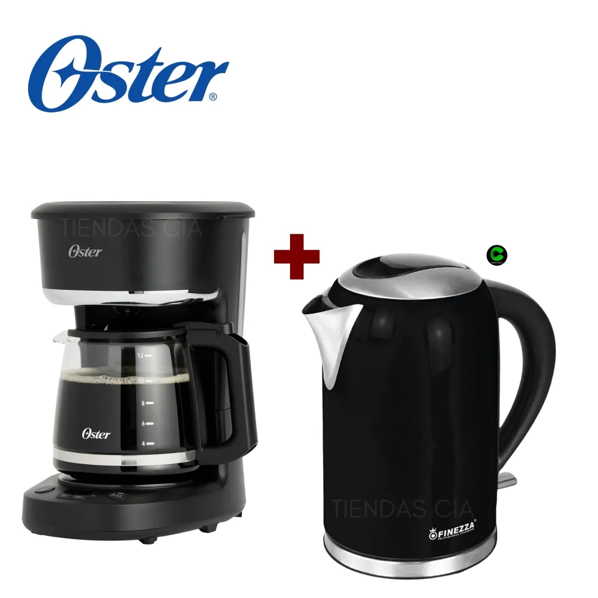 OSTER - Combo Cafetera OSTER BVSTDCP121B y Hervidor Finezza