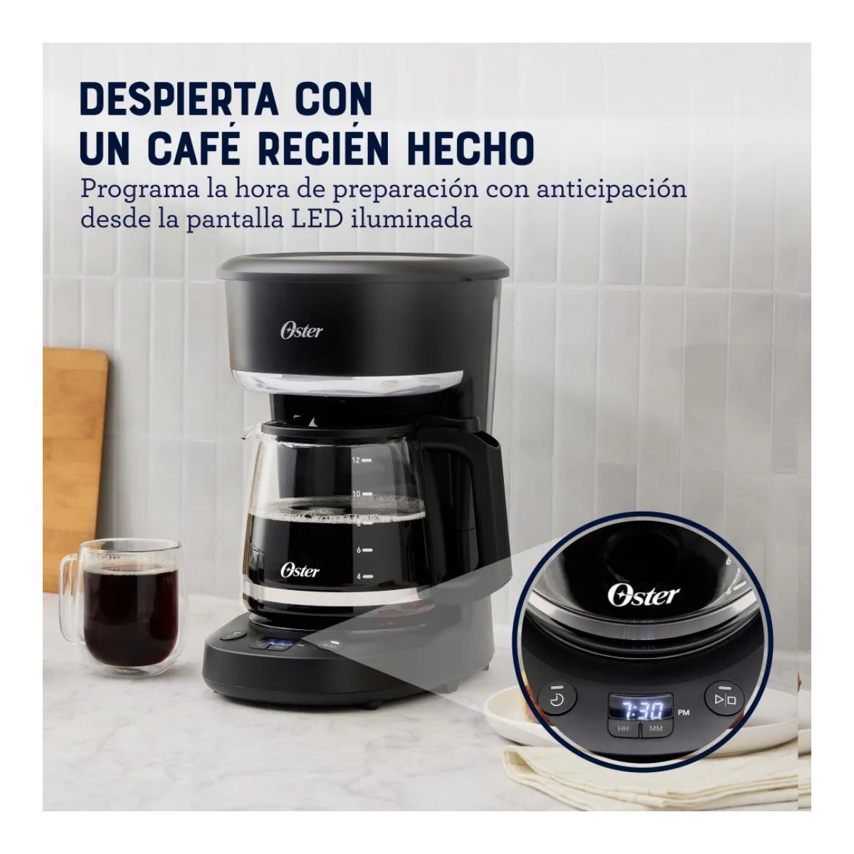 OSTER - Combo Cafetera OSTER BVSTDCP121B y Hervidor Finezza