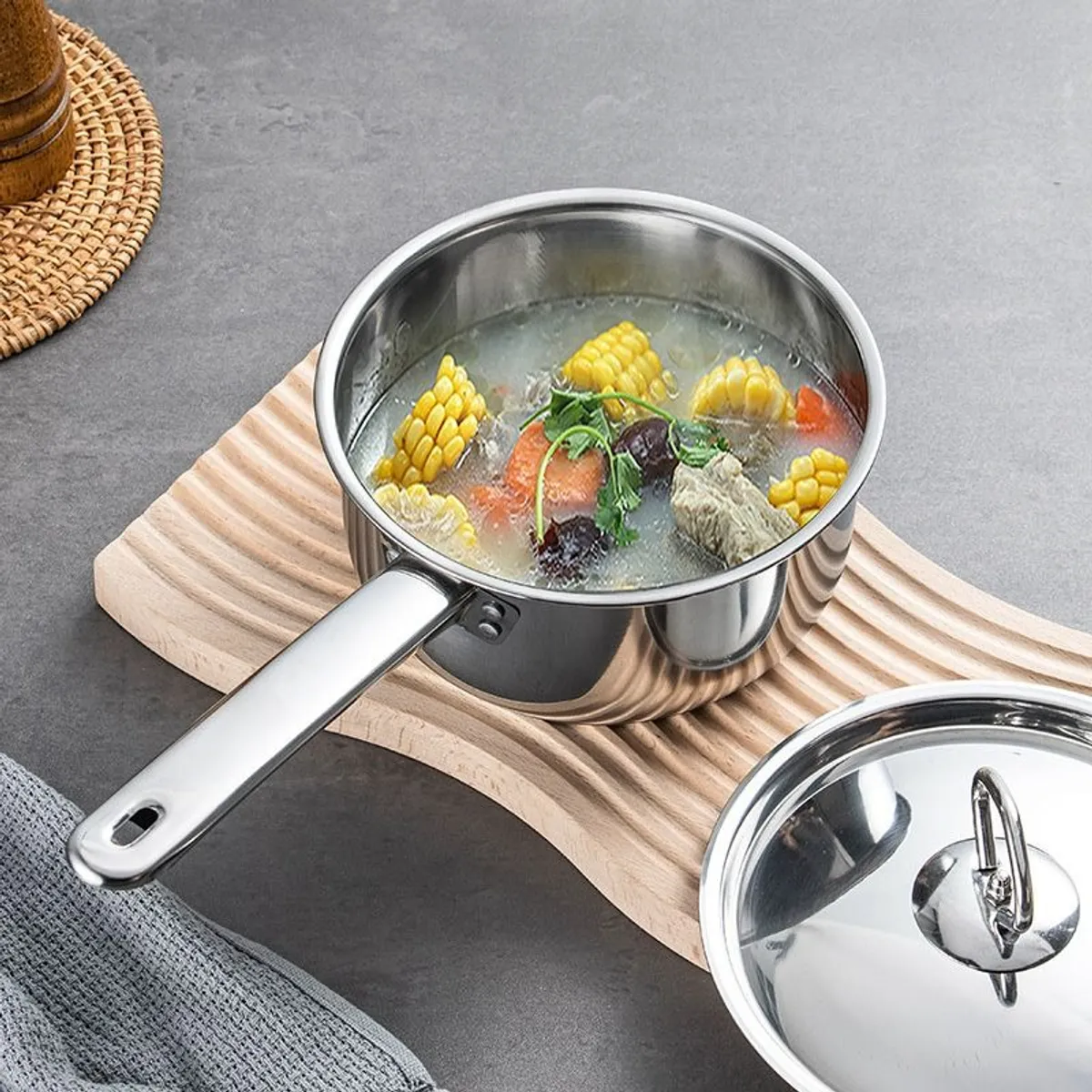 U BUY - Juego de Ollas Batería De Cocina Inoxidable 15 Piezas