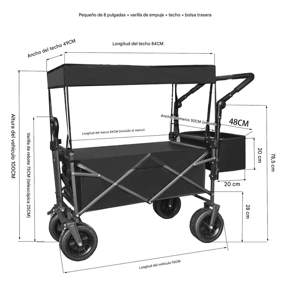 AFVENTURA - Carrito Plegable Portátil Carriola Para Exteriores