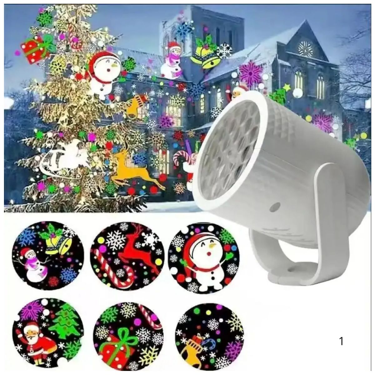 GENERICO - Proyector Led - Figuras de Navidad Multicolor