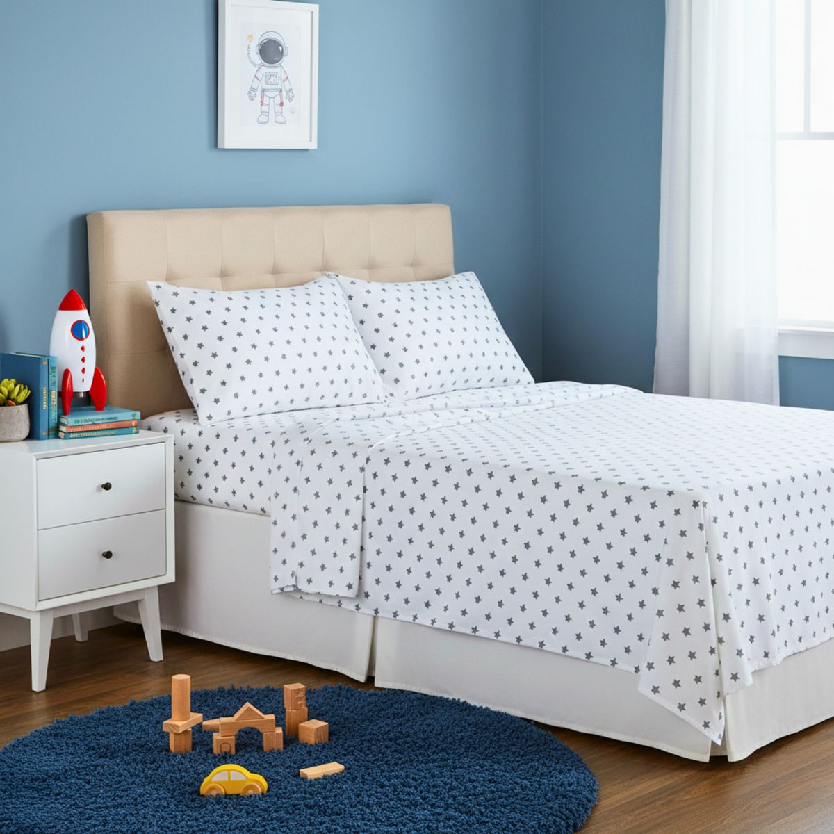 GENERICO - JUEGO DE SÁBANAS ALGODÓN PERU PIMA WHITE STAR COLOR