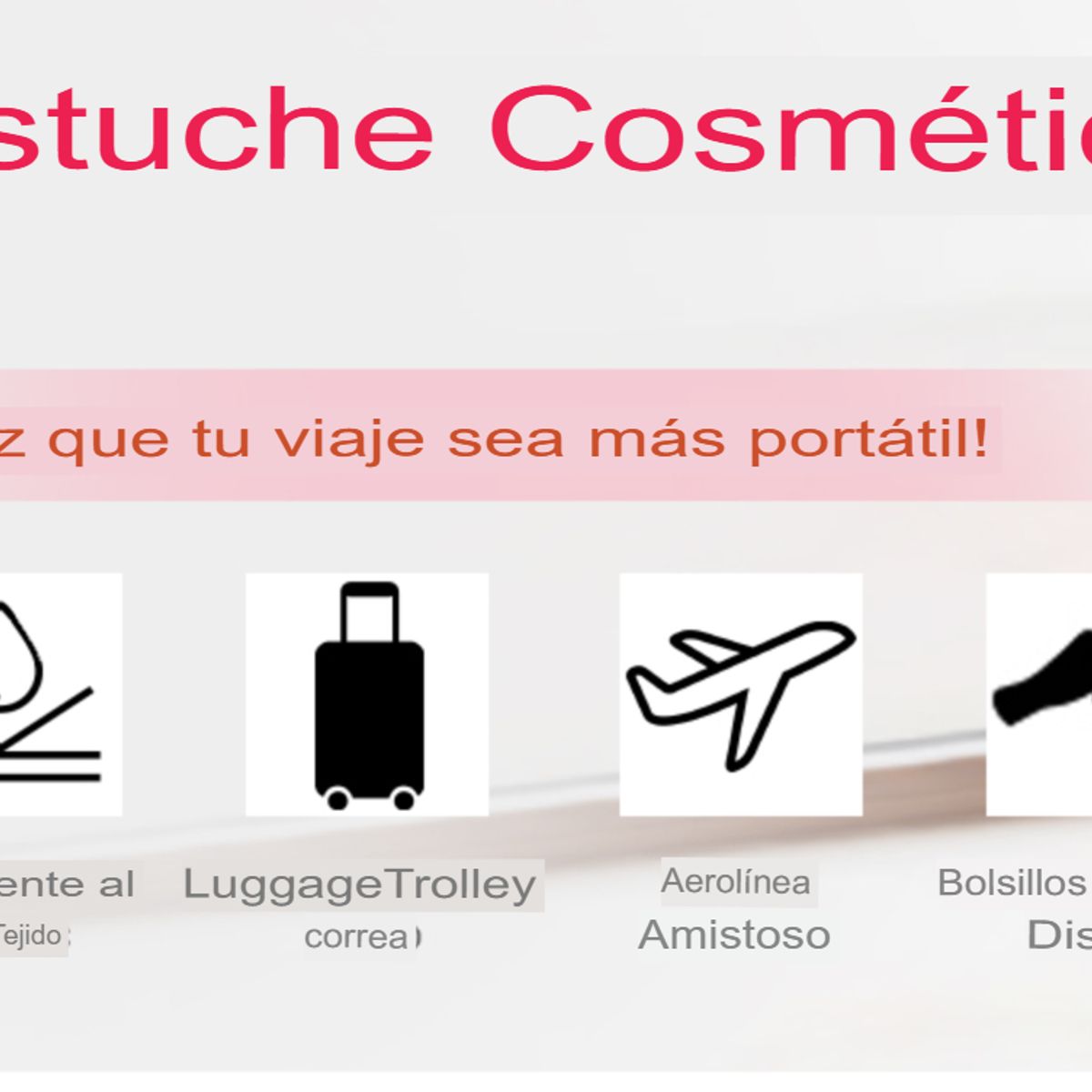 GENERICO - ORGANIZADOR NECESER DE MALETA MALETÍN ESTUCHE MULTIUSOS VIAJE DE COSMÉTICOS Y MAQUILLAJE 3D