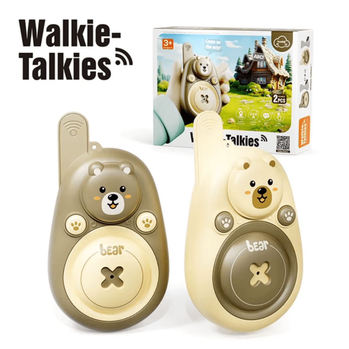 GENERICO - Walkie-Talkie Infantil Interactivo - 2 unidades - Oso Marrón