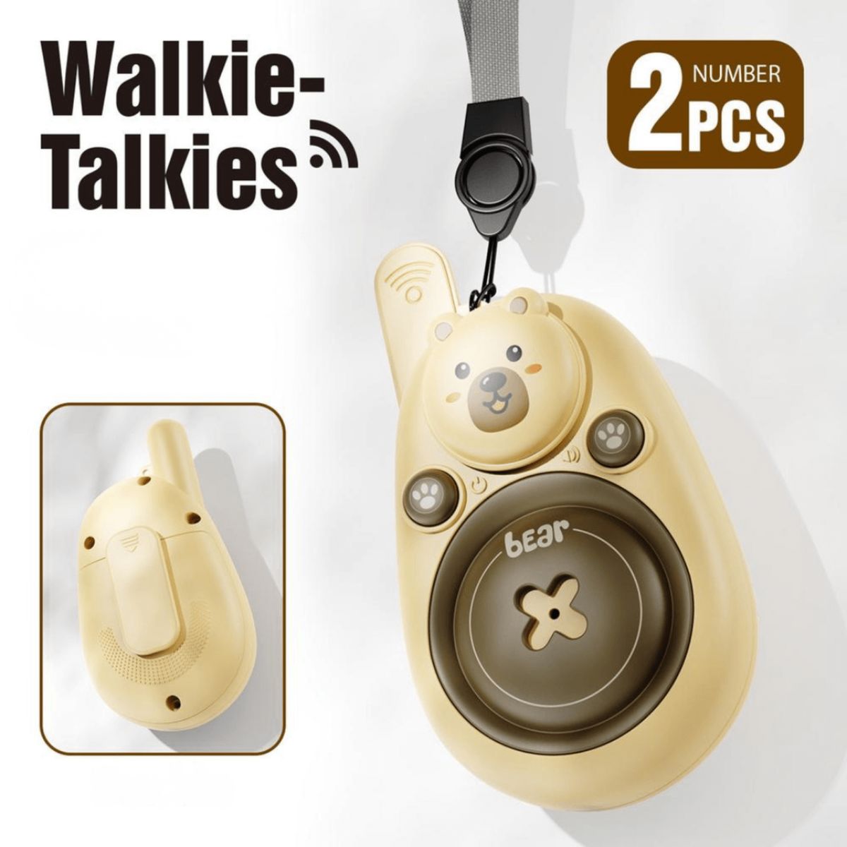 GENERICO - Walkie-Talkie Infantil Interactivo - 2 unidades - Oso Marrón