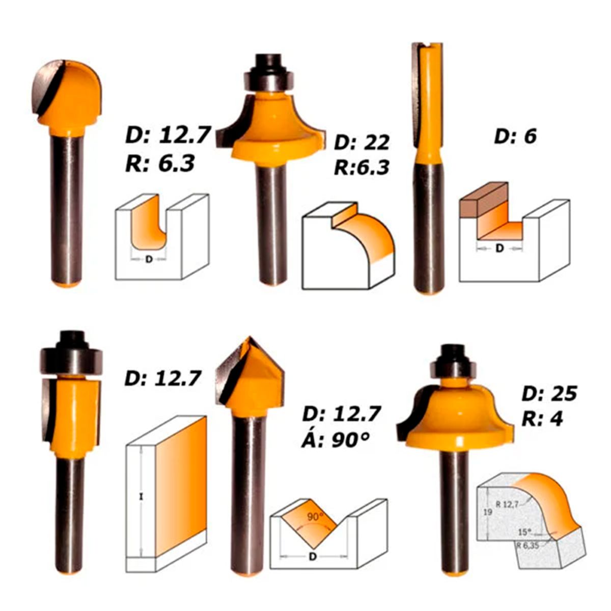 DONGCHENG - Ruteadora Fresadora Tupi de Mano 1/4″ Dongcheng DMP04-6B 550W Base Inclinada + 6 Fresas