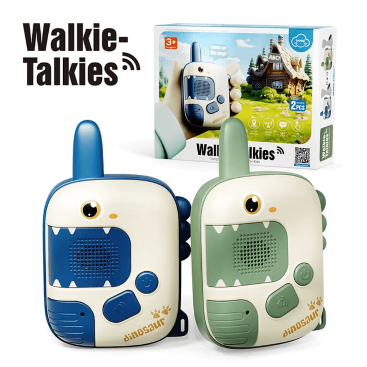 GENERICO - Walkie-Talkie Infantil Interactivo - 2 unidades - Dinosaurios