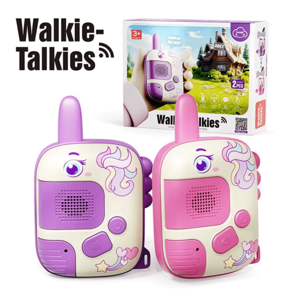 GENERICO - Walkie-Talkie Infantil Interactivo - 2 unidades - Unicornios