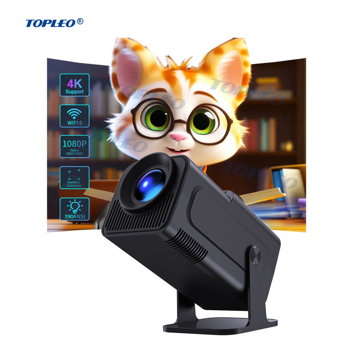 GENERICO - Proyector portatil HY320 TOPLEO Smart 4K Android11 Wifi 6 Bluetooth