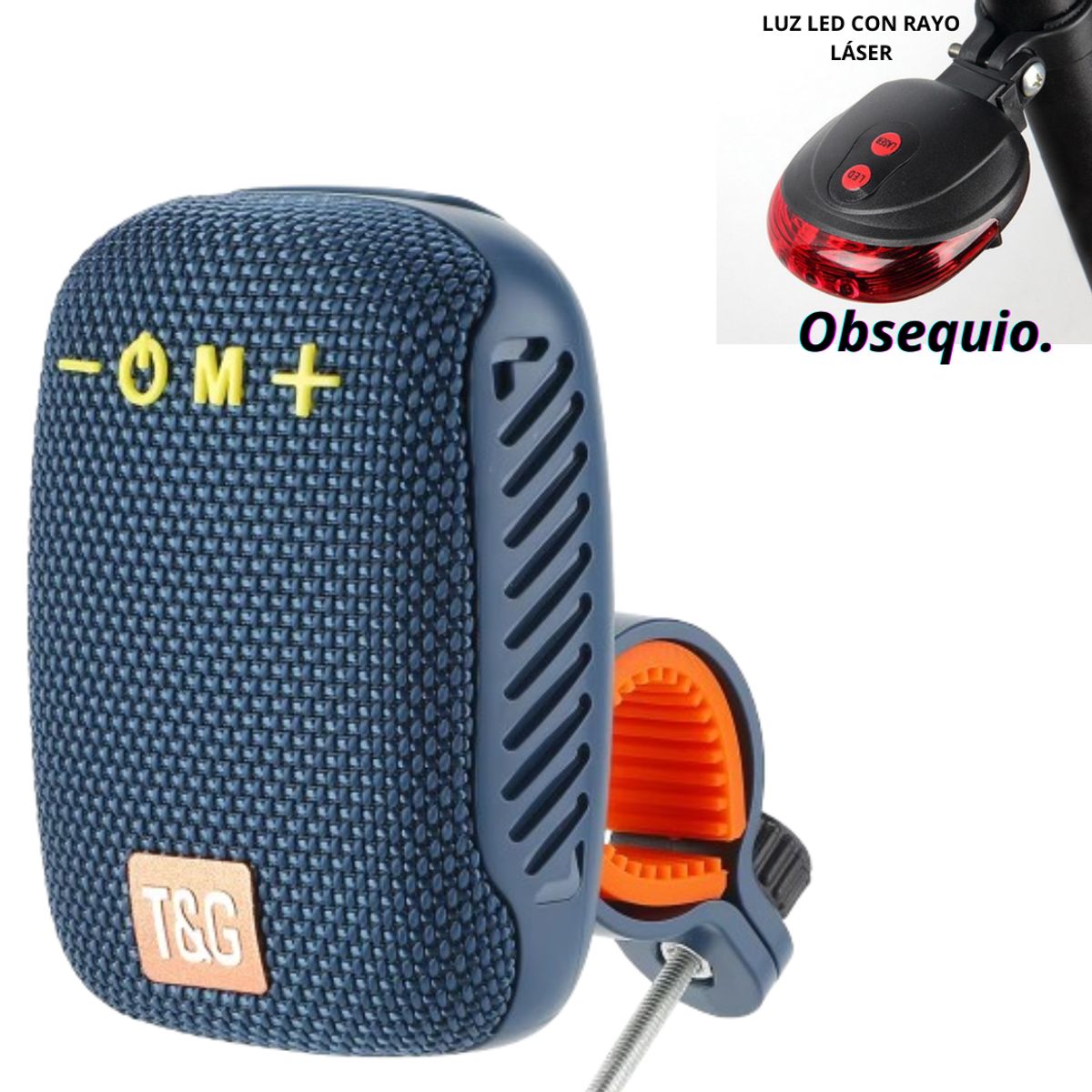 GENERICO - Parlante Altavoz inalambrico con bluetooth para  bicicleta  T&G ,  AZUL