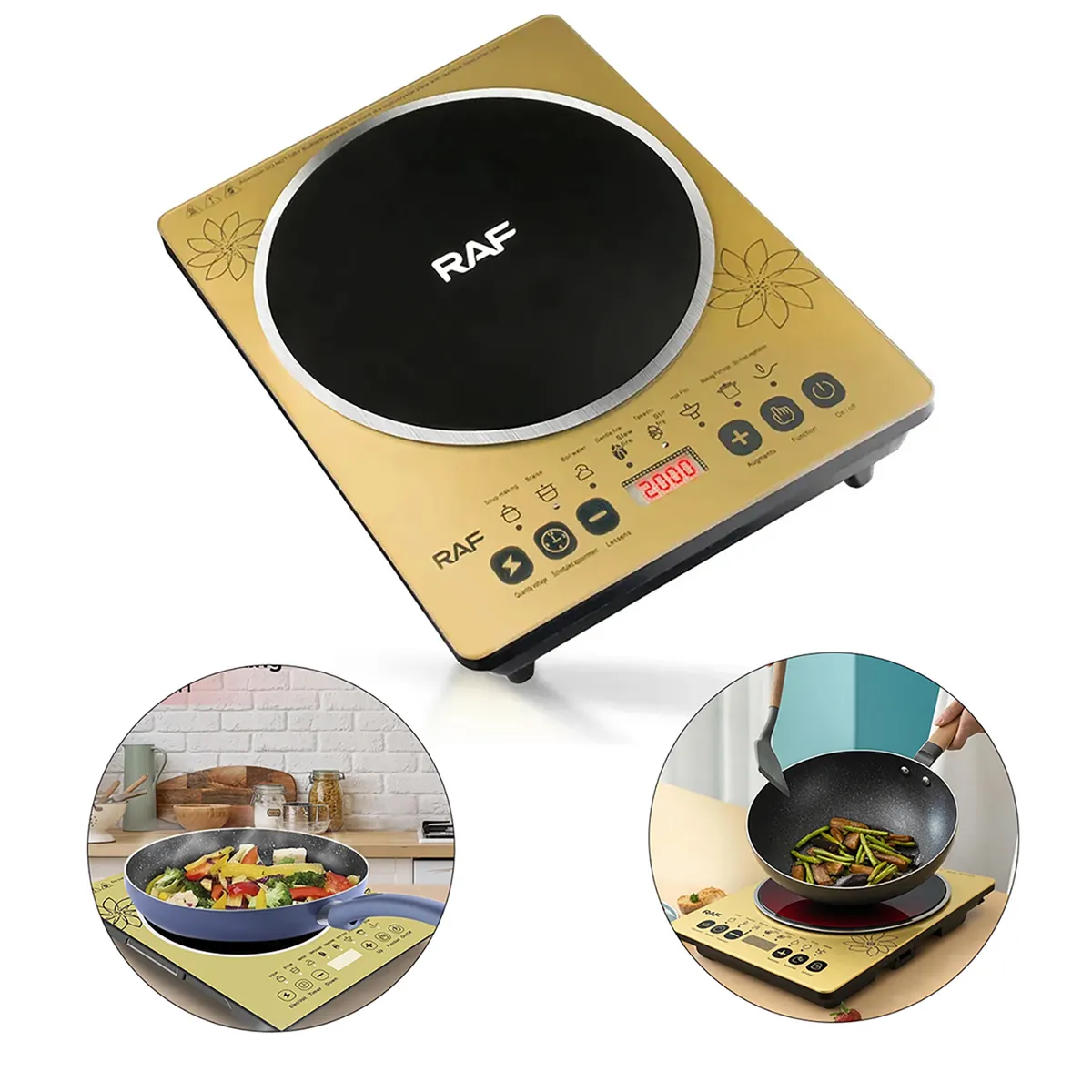 GENERICO - Cocina Rápido  con la Cocina de Inducción de una Hornilla con Pantalla Digital  Alto Rendimiento 2000W