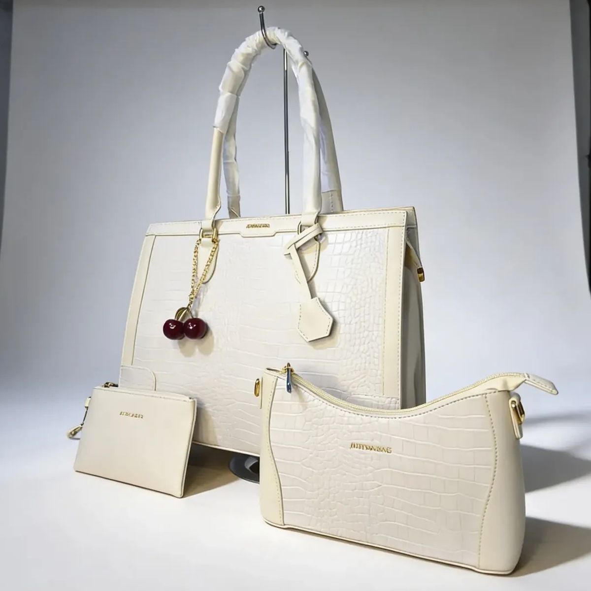 GENERICO - Cartera portalaptop ,cuero PU, 3 piezas AB con cereza