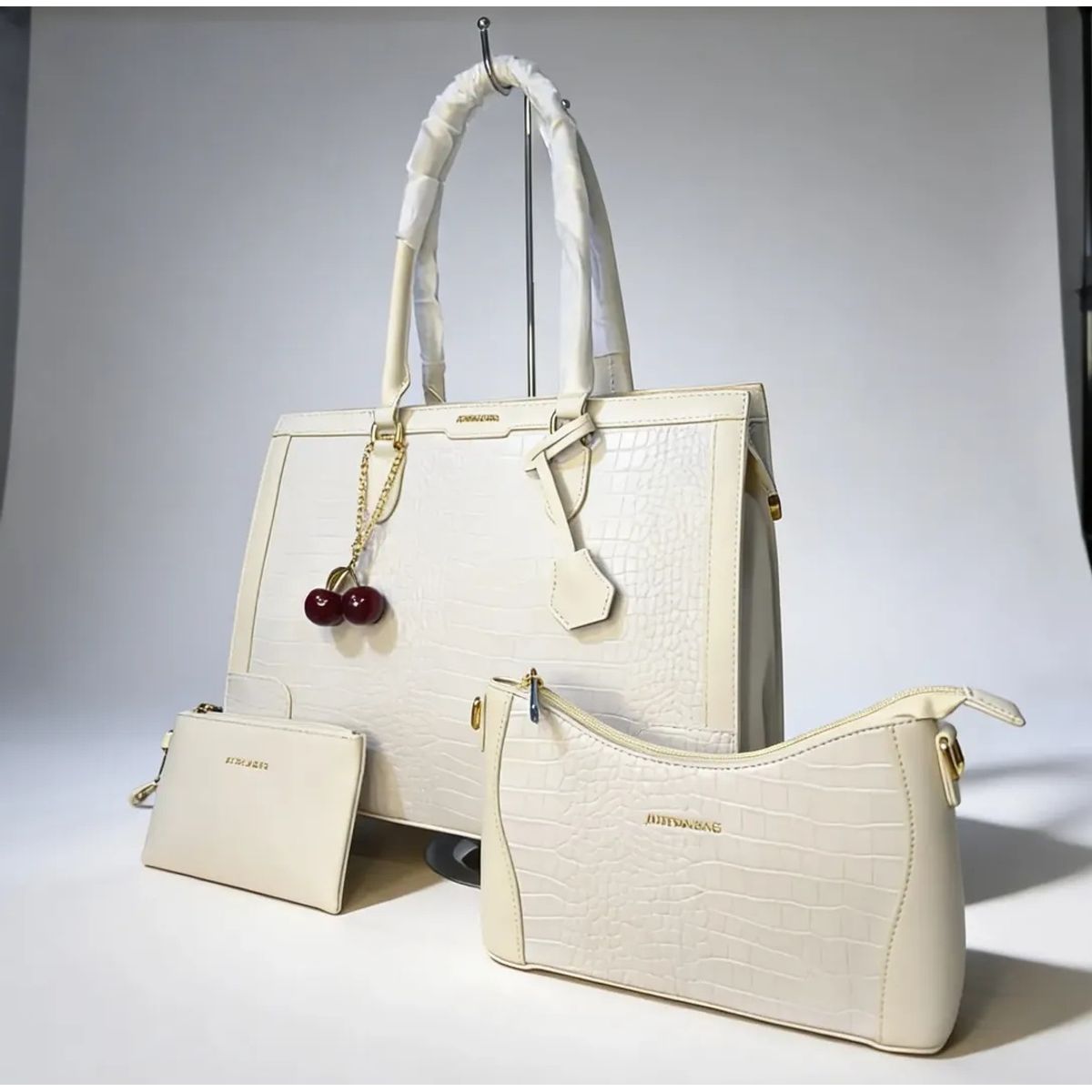 GENERICO - Cartera portalaptop ,cuero PU, 3 piezas AB con cereza