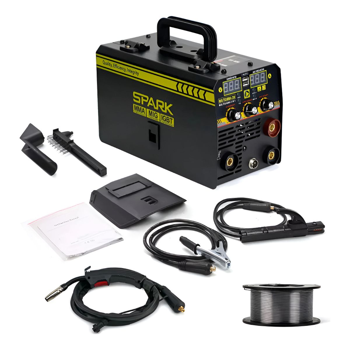 QUICK - Soldadora Mig Tig Arco 250a Sin Gas + Rollo De Alambre Flux