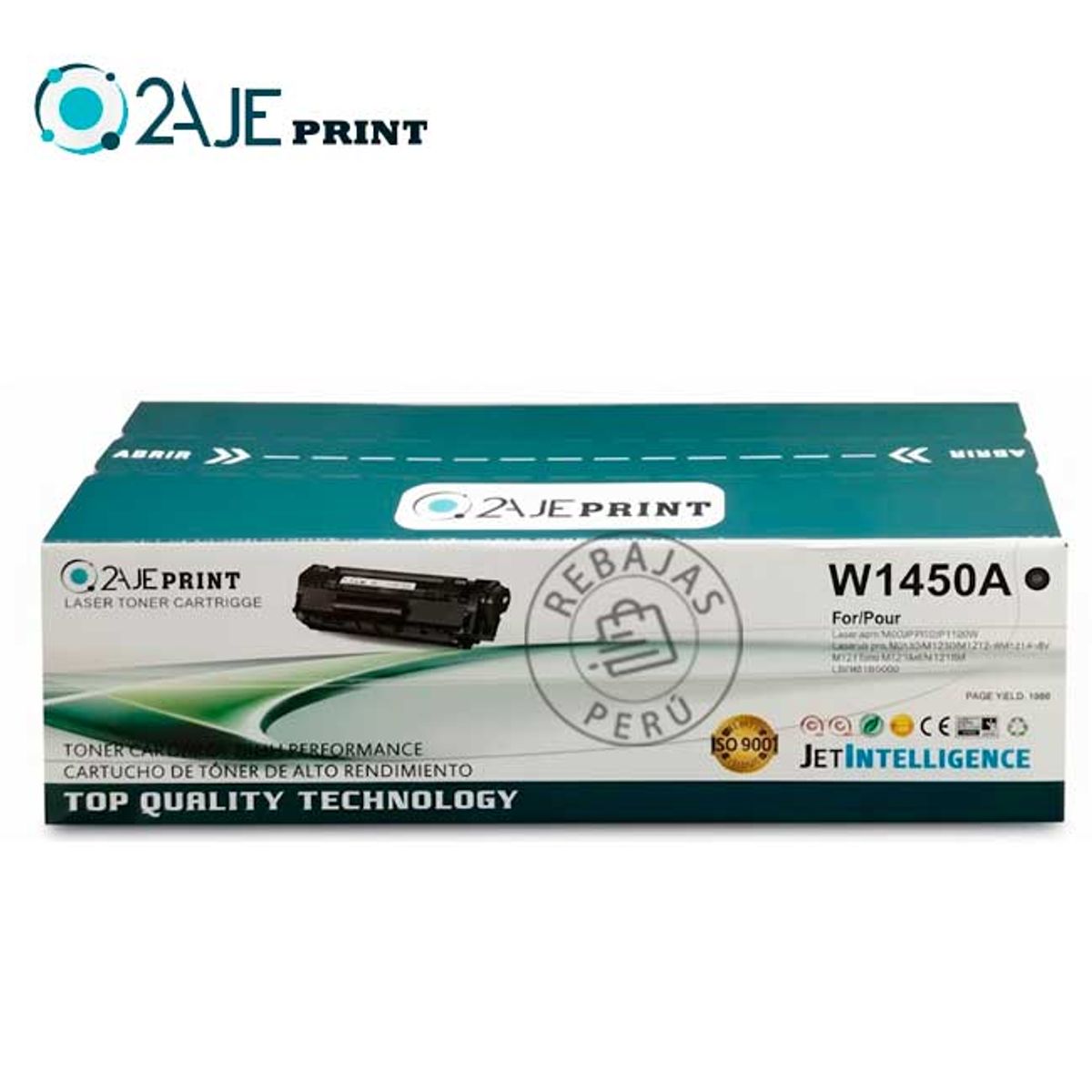 2AJE PRINT - Tóner compatible con tinta negra W1450a 145a W1450  3003dw 3004dw
