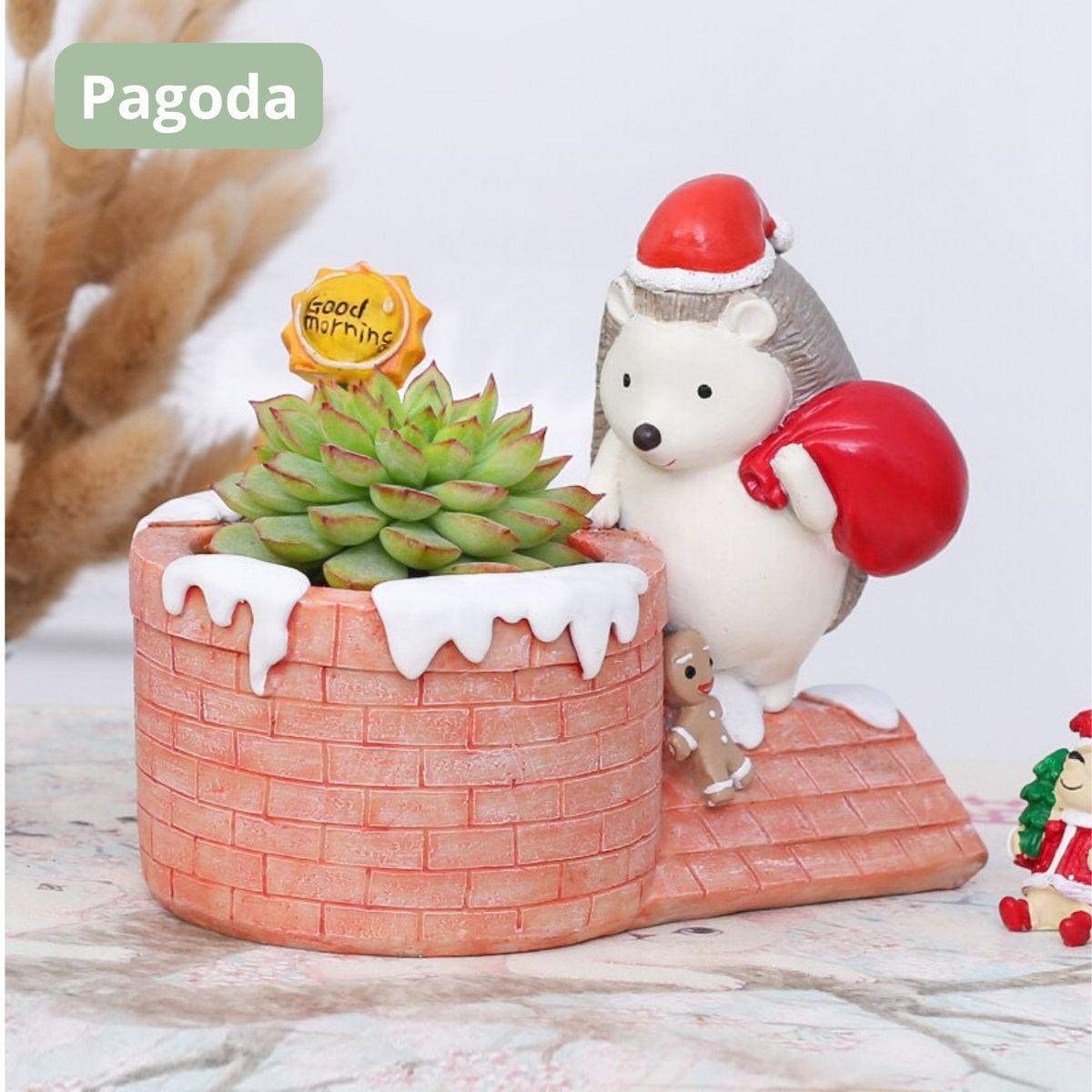 GENERICO - Maceta de Erizo Chimenea de Navidad Sin Plantas