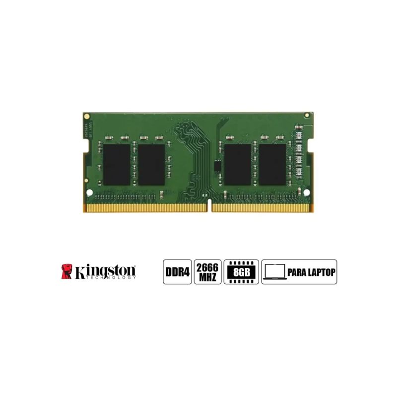 MEMORIA RAM PARA LAPTOP SODIMM KINGSTON (KCP432SS8/8) DDR4 8GB 3200 MHZ ...