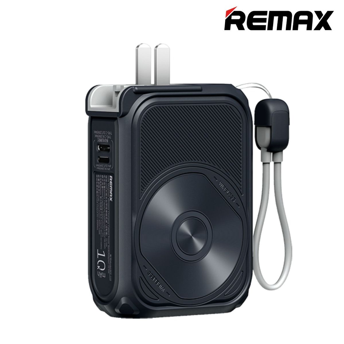 REMAX - Power Bank 10000mAh Inalámbrico Magnético 15W Con Cable y Enchufe Remax RPP-116