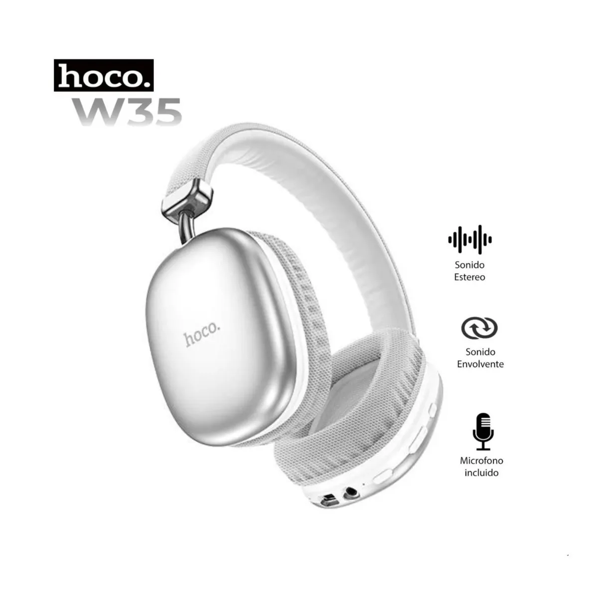 HOCO - Audífonos Bluetooth Inalámbricos Hoco W35 Silver