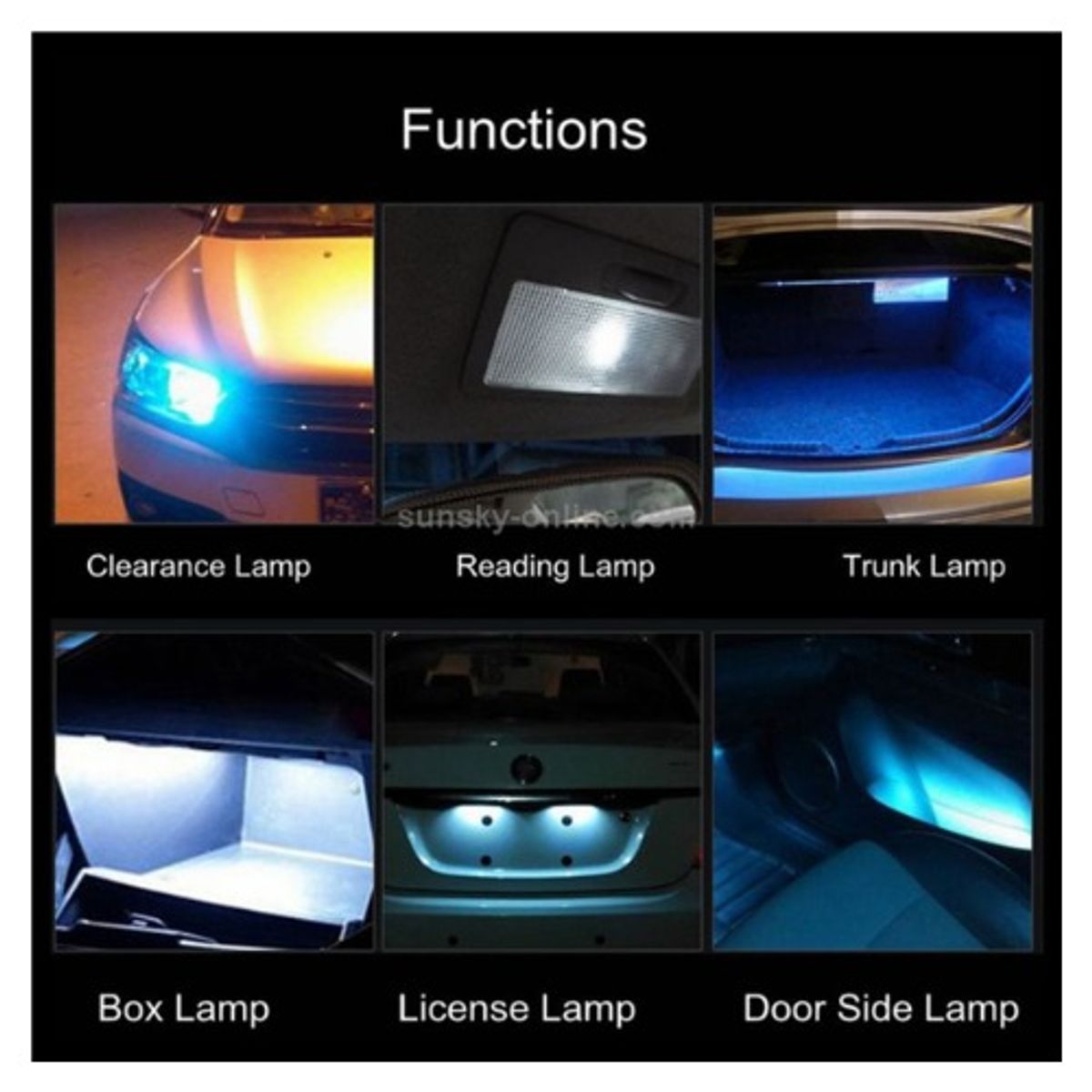 GENERICO - FOCOS T10 15 LED 4014 FIJO AZUL 12V 2PCS