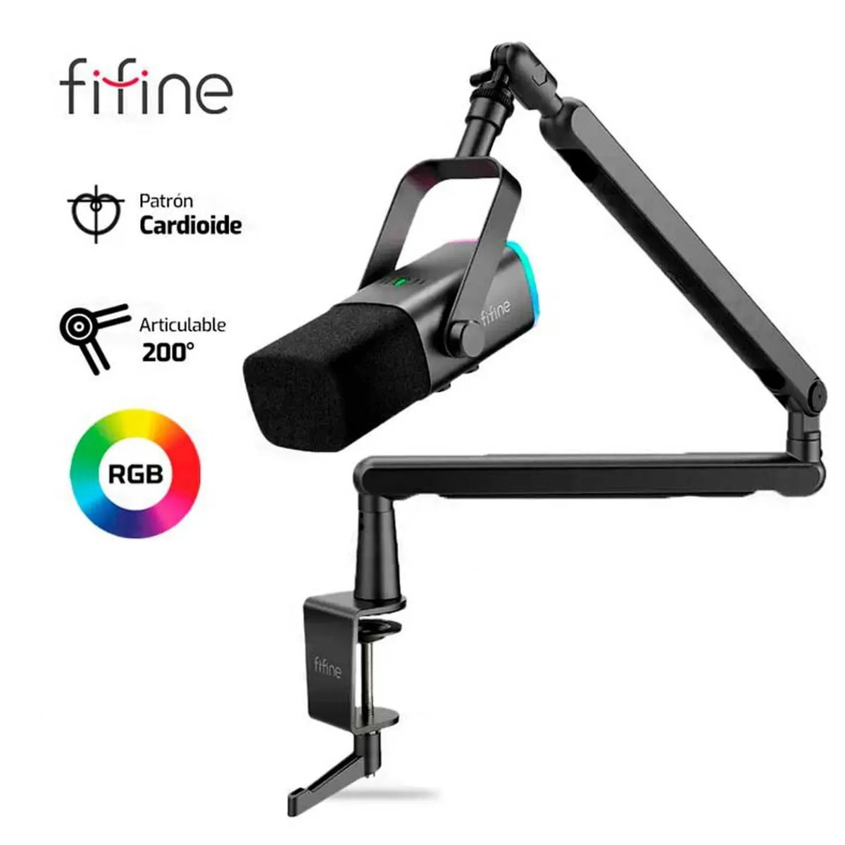 FIFINE - MICROFONO FIFINE TAM8 CON BRAZO DINAMICO