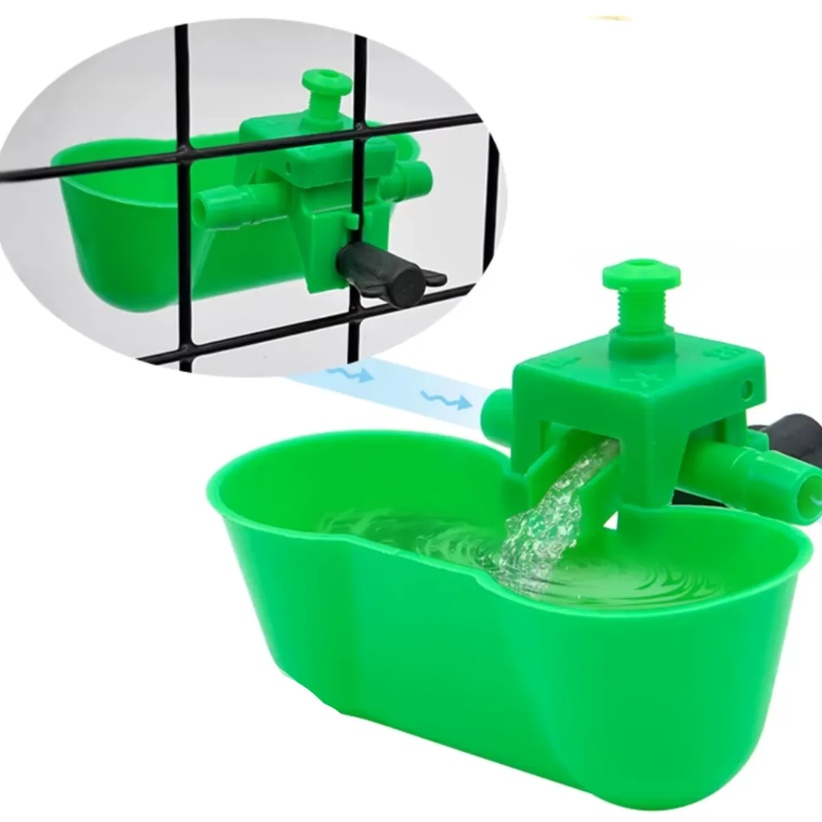 GENERICO - Pack de 24 Bebederos Tipo Siamés Basculante para Aves Color Verde