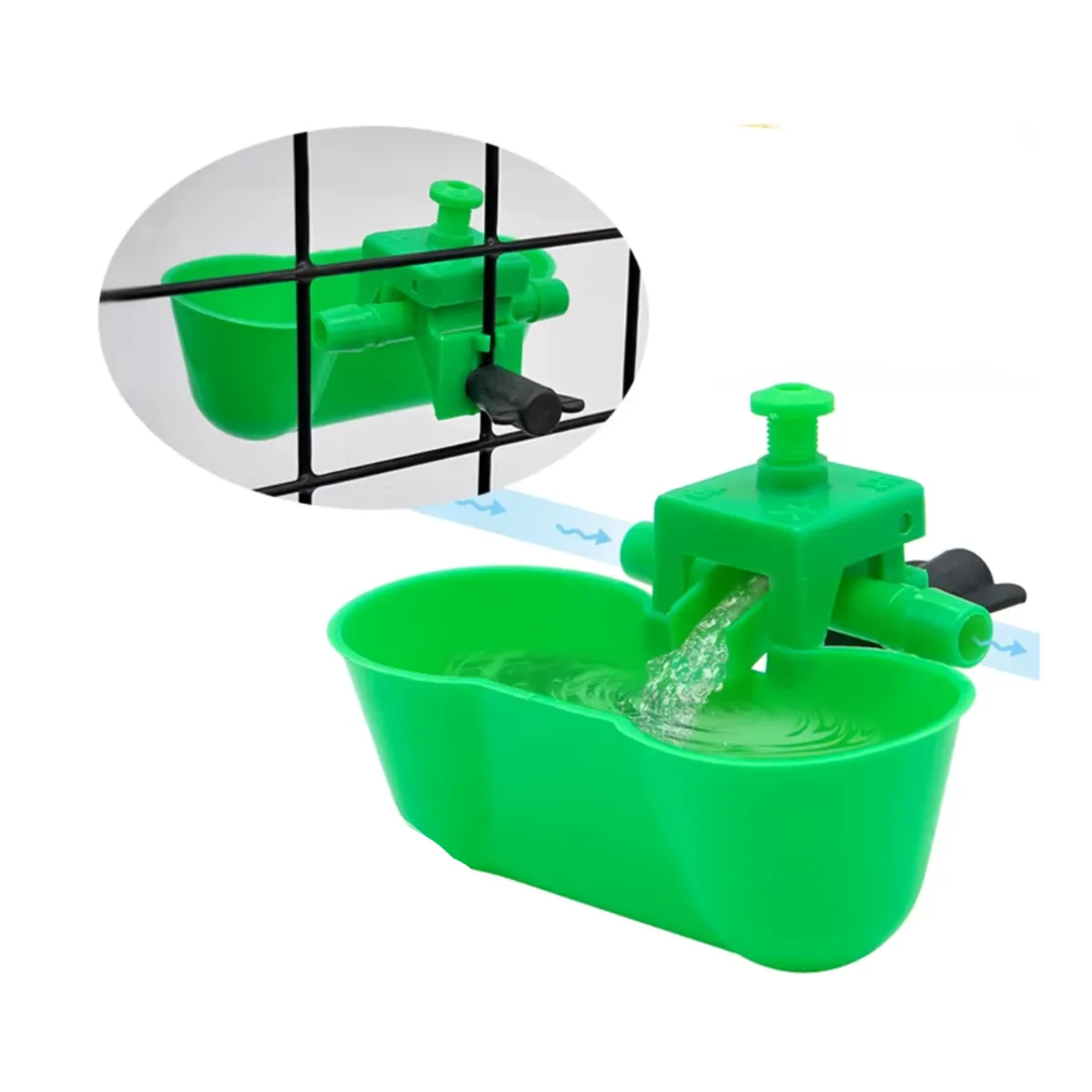 GENERICO - Pack de 24 Bebederos Tipo Siamés Basculante para Aves Color Verde