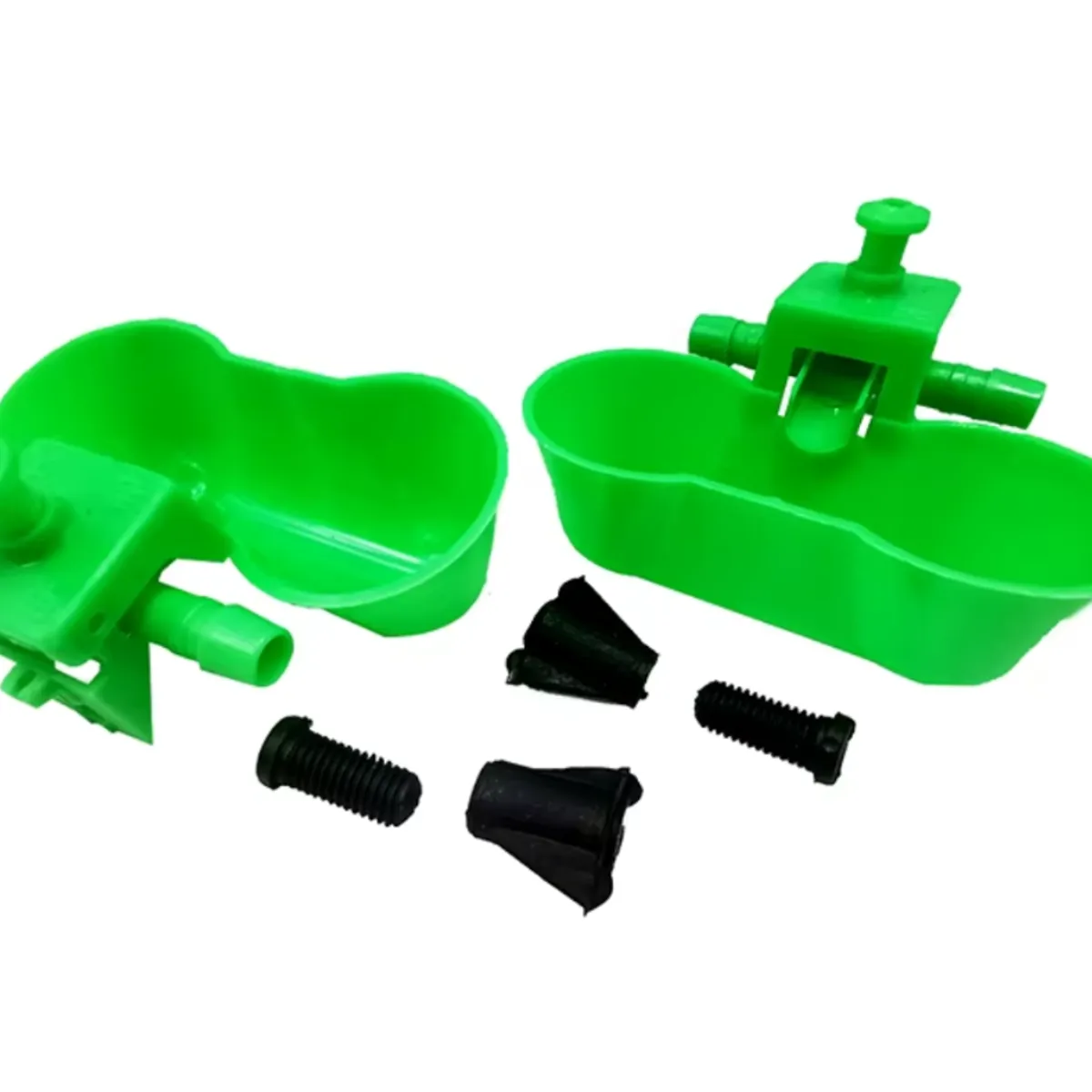 GENERICO - Pack de 24 Bebederos Tipo Siamés Basculante para Aves Color Verde