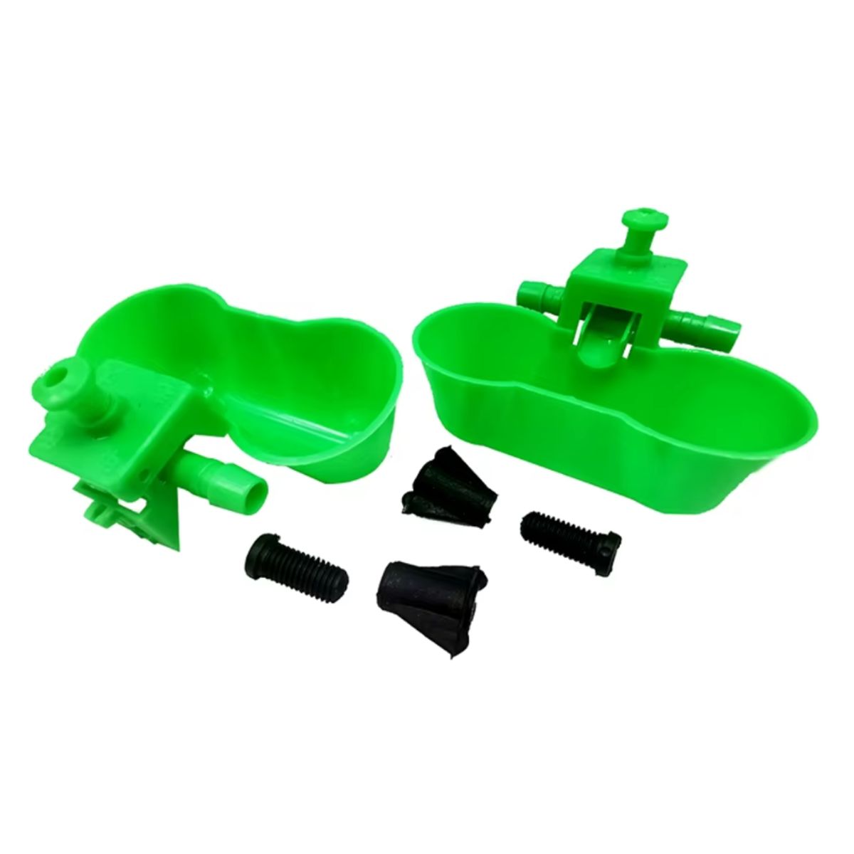 GENERICO - Pack de 12 Bebederos Tipo Siamés Basculante para Aves Color Verde
