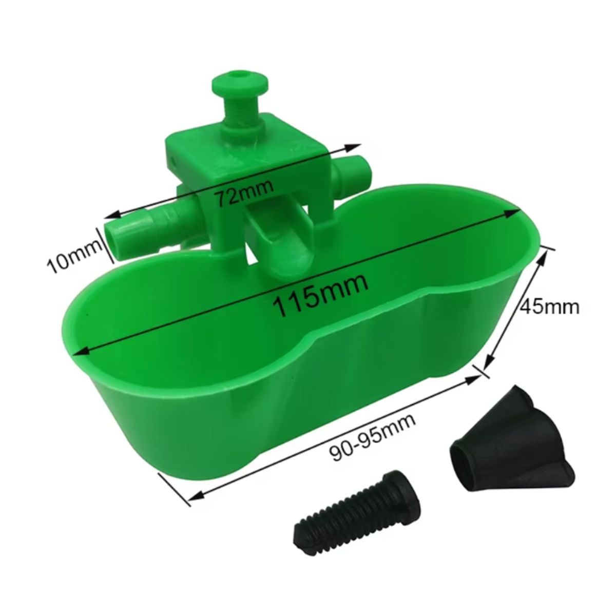 GENERICO - Pack de 12 Bebederos Tipo Siamés Basculante para Aves Color Verde