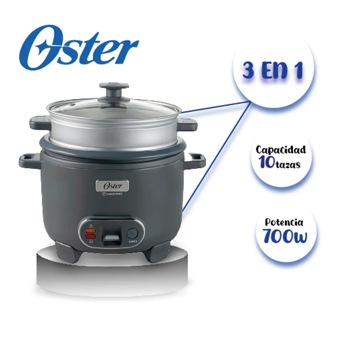 OSTER - Olla ARROCERA 3 EN 1 DE 10 TAZAS DIAMONDFORCE OSTER CKSTRC10DFSKE-053