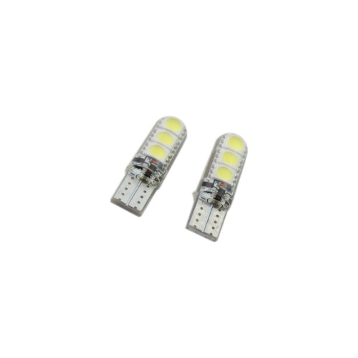 GENERICO - FOCO LED LAGRIMA T10 SILICONA 6LED FLASH BLANCO 12V