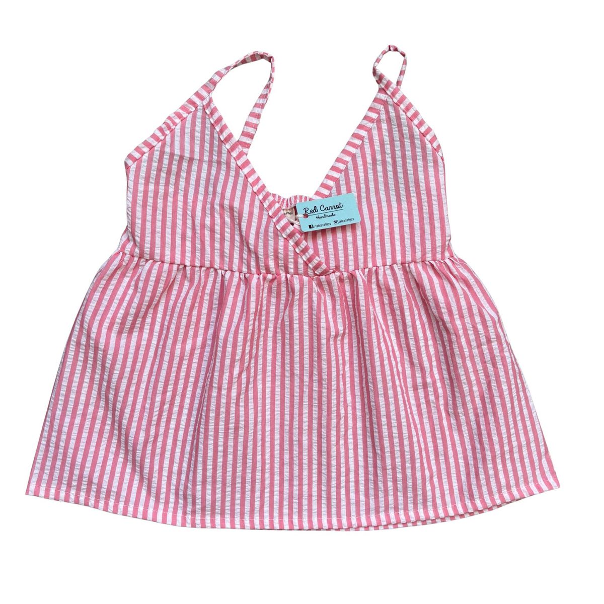 RED CARROT - Top niña algodon rosa rayado