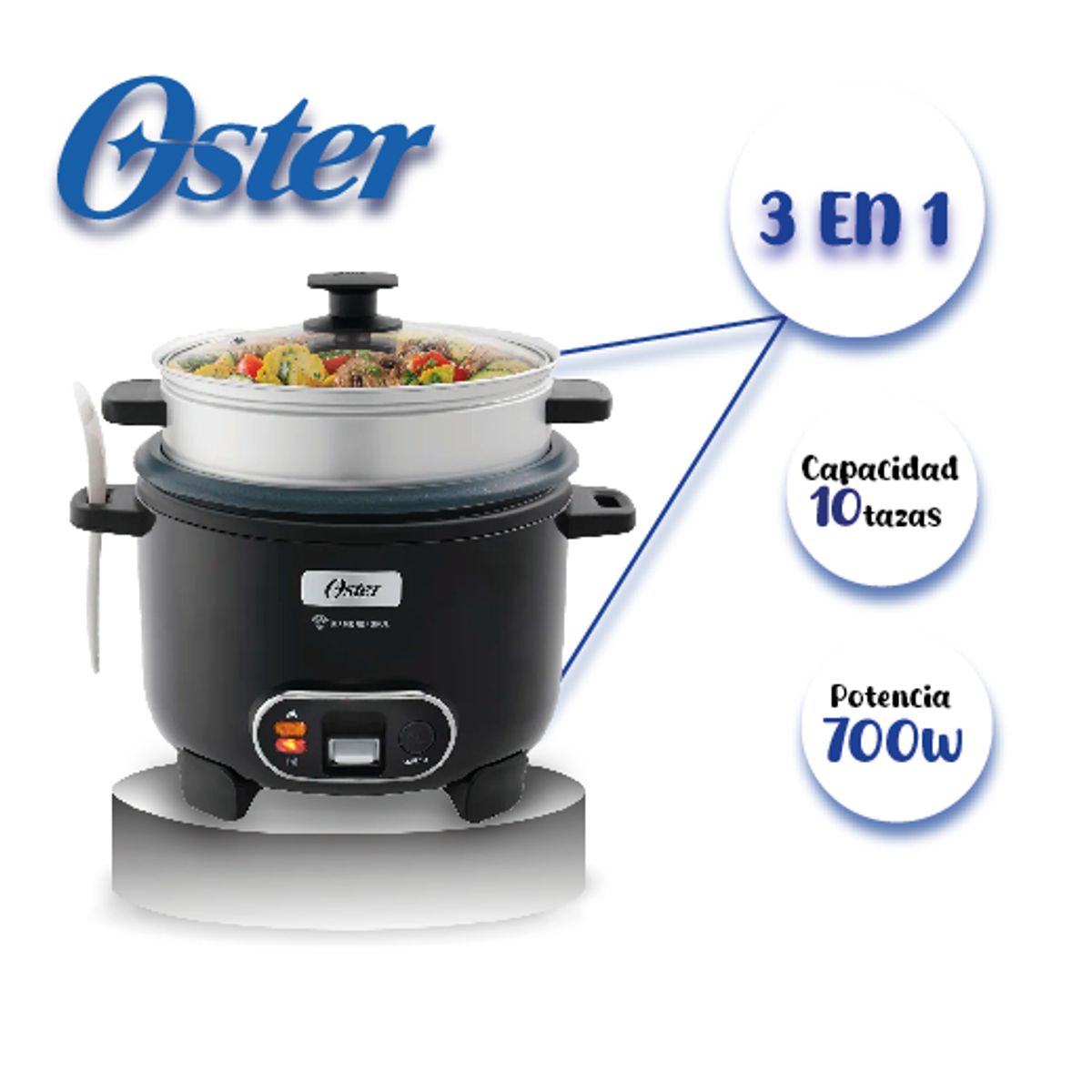 OSTER - Olla arrocera Oster de 1.8L c/vaporera CKSTRC10DFBLK 053